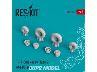 ResKit kit d'amelioration Helico RS48-0201 Ensemble de roues pour H-19 Chickasaw Type 2 1/48