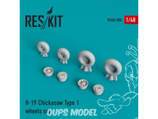 ResKit kit d'amelioration Helico RS48-0200 Ensemble de roues pour H-19 Chickasaw Type 1 1/48