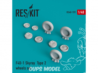ResKit kit d'amelioration Helico RS48-0199 Ensemble de roues pour F4D-1 Skyray Type 2 1/48