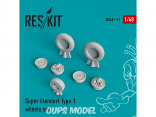 ResKit kit d'amelioration Avion RS48-0194 Ensemble de roues pour Super Etendard Type 1 1/48