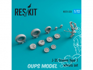 ResKit kit d'amelioration avion RS72-0223 Ensemble de roues pour J-35 Draken Type 1 1/72