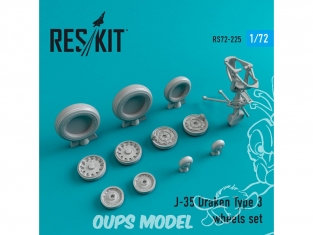ResKit kit d'amelioration avion RS72-0225 Ensemble de roues pour J-35 Draken Type 3 1/72