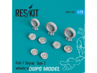 ResKit kit d'amelioration avion RS72-0199 Ensemble de roues F4D-1 Skyray Type 2 1/72
