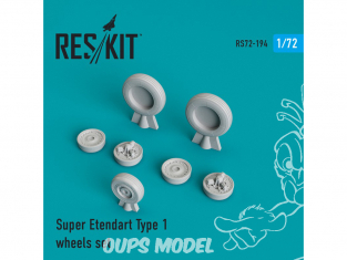 ResKit kit d'amelioration avion RS72-0194 Ensemble de roues Super Etendart Type 1 1/72