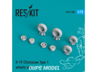 ResKit kit d'amelioration Helico RS72-0200 Ensemble de roues H-19 Chickasaw Type 1 1/72