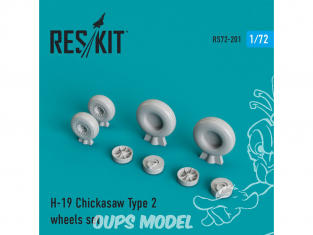 ResKit kit d'amelioration Helico RS72-0201 Ensemble de roues H-19 Chickasaw Type 2 1/72
