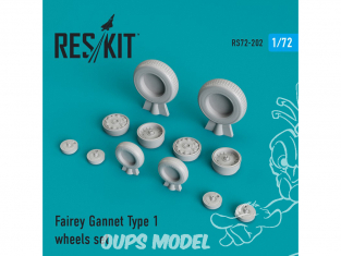 ResKit kit d'amelioration Avion RS72-0202 Ensemble de roues Fairey Gannet Type 1 1/72
