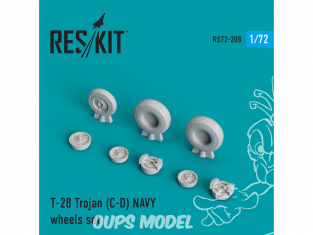 ResKit kit d'amelioration Avion RS72-0208 Ensemble de roues T-28 Trojan (C-D) NAVY 1/72