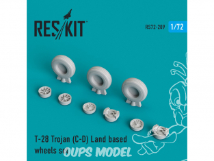 ResKit kit d'amelioration Avion RS72-0209 Ensemble de roues T-28 Trojan (C-D) Land based 1/72