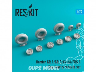 ResKit kit d'amelioration Avion RS72-0211 Ensemble de roues Harrier GR.1/GR.3/AV-8A/FRS.1/Sea Harrier 1/72