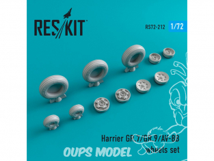 ResKit kit d'amelioration Avion RS72-0212 Ensemble de roues Harrier GR.7/GR.9/AV-8B 1/72