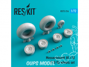 ResKit kit d'amelioration Avion RS72-0216 Ensemble de roues Bf.110 (E/F/G) 1/72