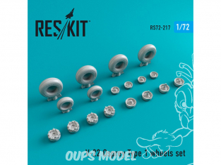 ResKit kit d'amelioration Avion RS72-0217 Ensemble de roues V-22 Osprey Type 1 1/72