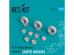 ResKit kit d'amelioration Helico RS72-0219 Ensemble de roues H-21 Flying Banana 1/72
