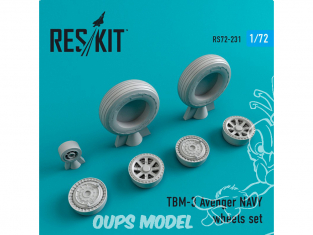 ResKit kit d'amelioration Avion RS72-0231 Ensemble de roues TBM-3 Avenger NAVY 1/72