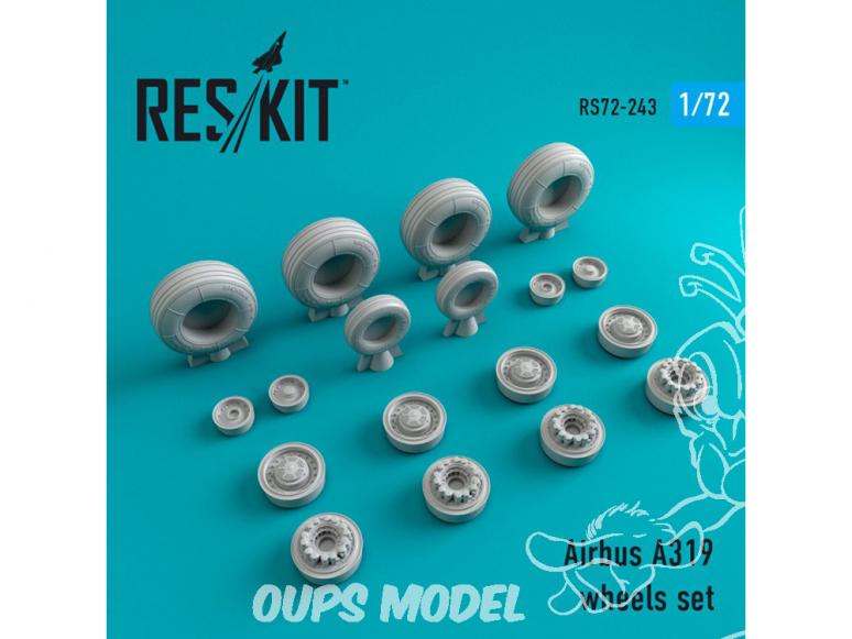 ResKit kit d'amelioration Avion RS72-0243 Ensemble de roues A319 1/72