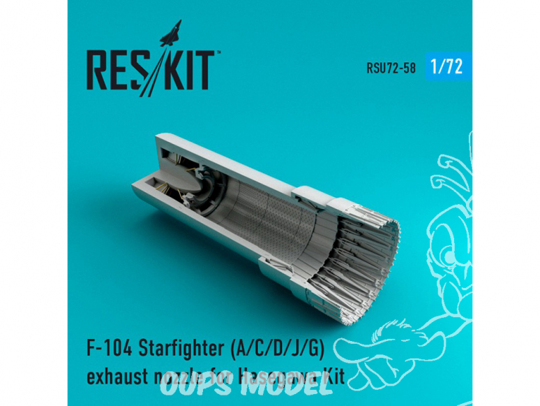 ResKit kit d'amelioration Avion RSU72-0058 Tuyère pour F-104 Starfighter (A / C / D / J / G) kit Hasegawa 1/72