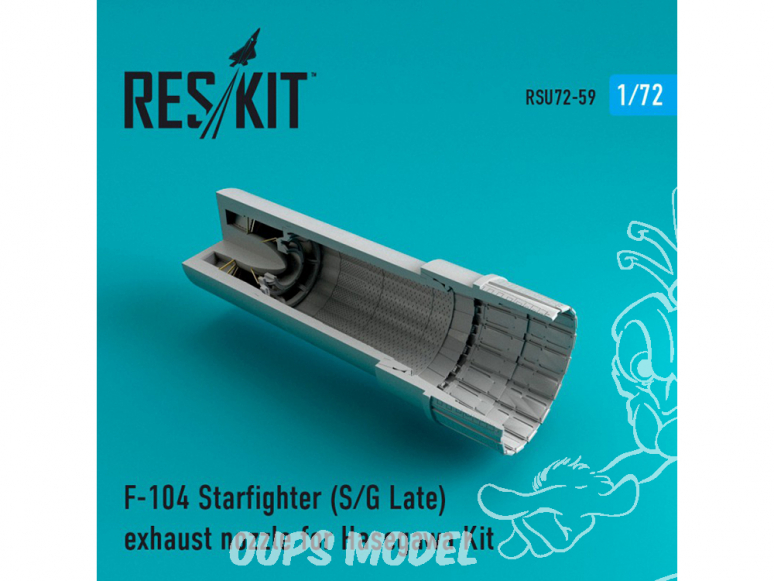 ResKit kit d'amelioration Avion RSU72-0059 Tuyère pour F-104 Starfighter (S/G Late) kit Hasegawa 1/72