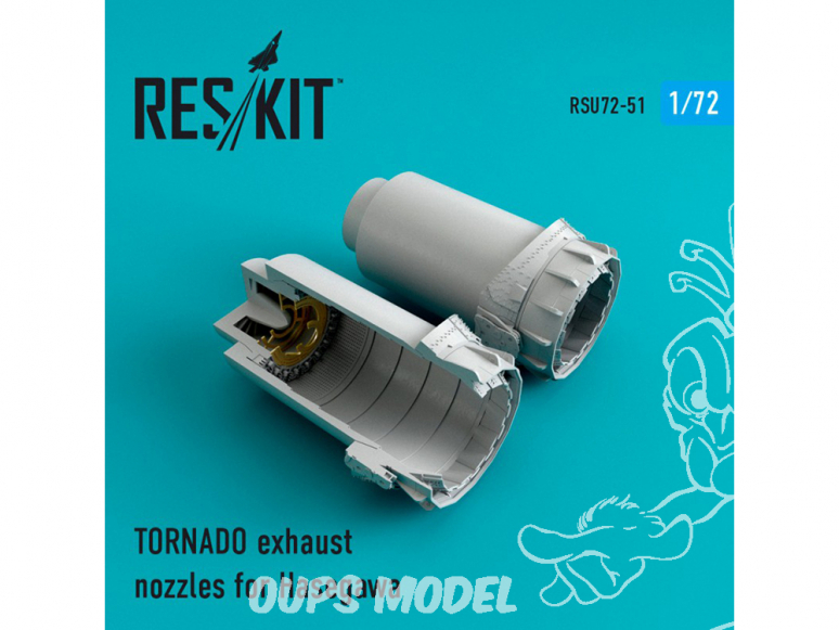ResKit kit d'amelioration Avion RSU72-0051 Tuyère pour TORNADO pour kit Hasegawa 1/72