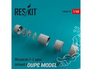 ResKit kit d'amelioration Avion RSU48-0099 Tuyère pour Mitsubishi F-2 ouvert kit hasegawa 1/48