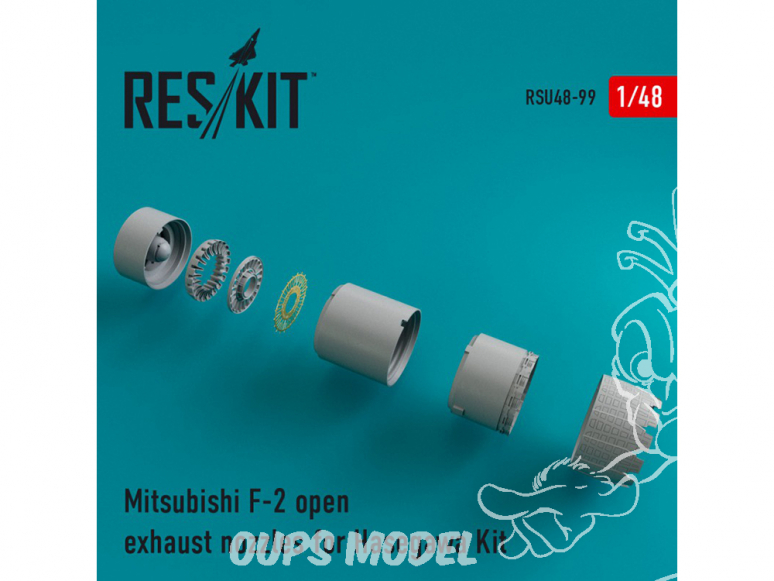 ResKit kit d'amelioration Avion RSU48-0099 Tuyère pour Mitsubishi F-2 ouvert kit hasegawa 1/48