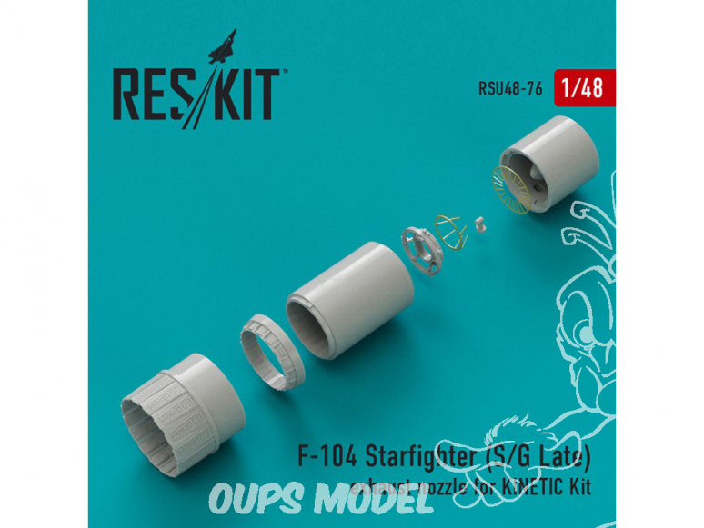 ResKit kit d'amelioration Avion RSU48-0076 Tuyère pour F-104 Starfighter (S/G Late) kit Kinetic 1/48