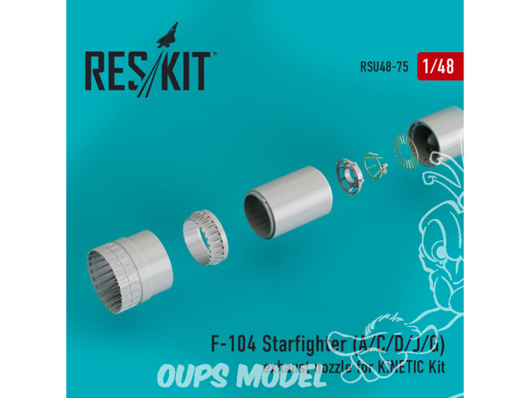 ResKit kit d'amelioration Avion RSU48-0075 Tuyère pour F-104 Starfighter (A/C/D/J/G) kit Kinetic 1/48