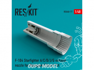 ResKit kit d'amelioration Avion RSU48-0077 Tuyère pour F-104 Starfighter (A/C/D/J/G) kit Hasegawa et Eduard 1/48