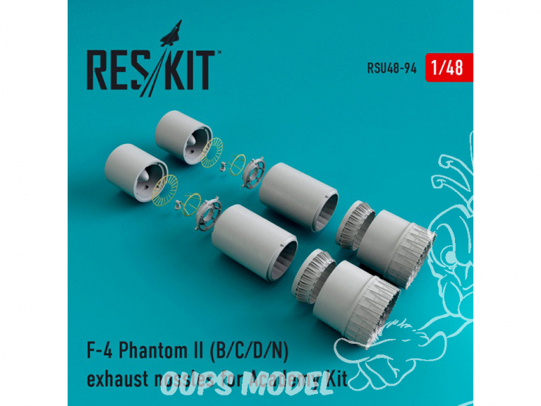 ResKit kit d'amelioration Avion RSU48-0094 Tuyère pour F-4 Phantom II (B/C/D/N) kit Academy 1/48