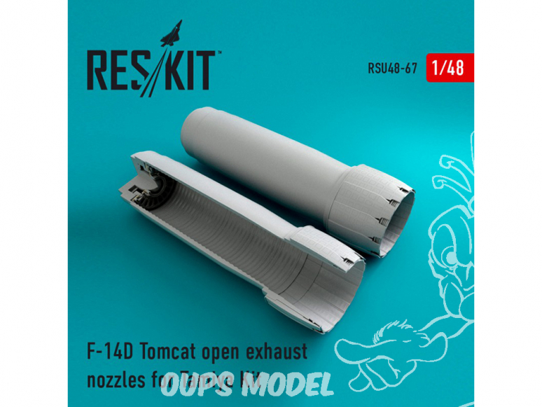 ResKit kit d'amelioration Avion RSU48-0067 Tuyère pour F-14D Tomcat ouverte kit Tamiya 1/48