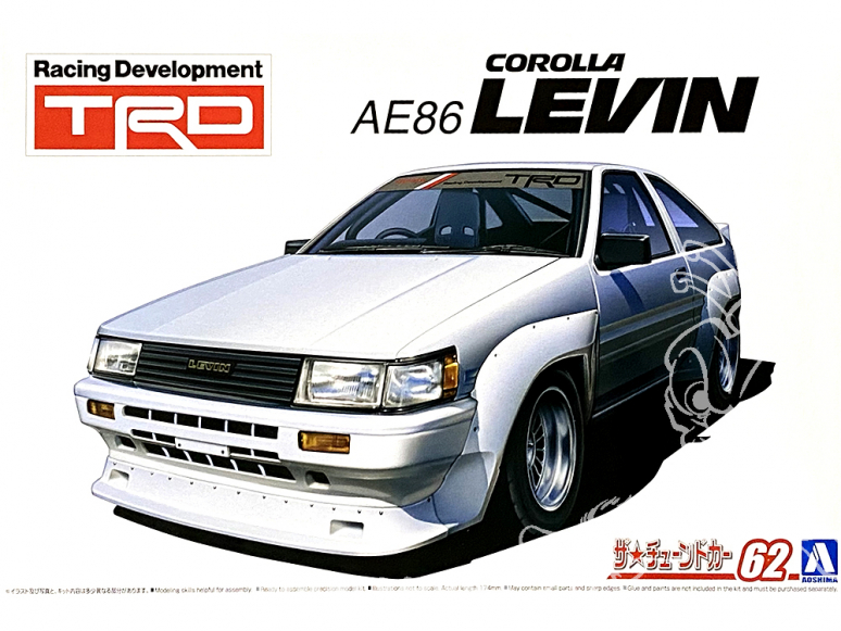 Aoshima maquette voiture 57988 Toyota Corolla Levin AE86 TRD 1983 1/24