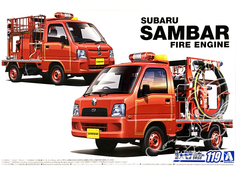 Aoshima maquette voiture 57940 Subaru TT2 Sambar Pompier 2008 - 2011 1/24