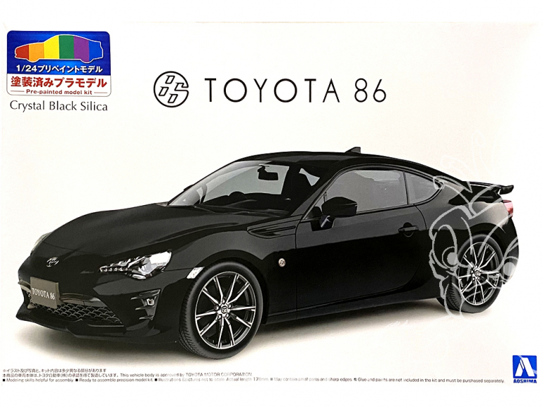 Aoshima maquette voiture 56486 Toyota GT86 2016 Crystal Black Silica 1/24