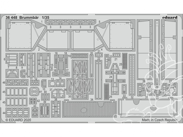 Eduard photodecoupe militaire 36448 Amélioration Brummbär Academy 1/35