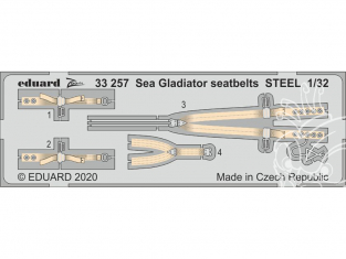 Eduard photodécoupe avion 33257 Harnais métal Sea Gladiator Icm 1/32