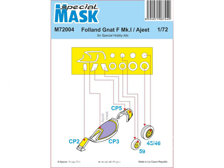 Special Hobby Masque avion M72004 Folland Gnat/Ajeet 1/72