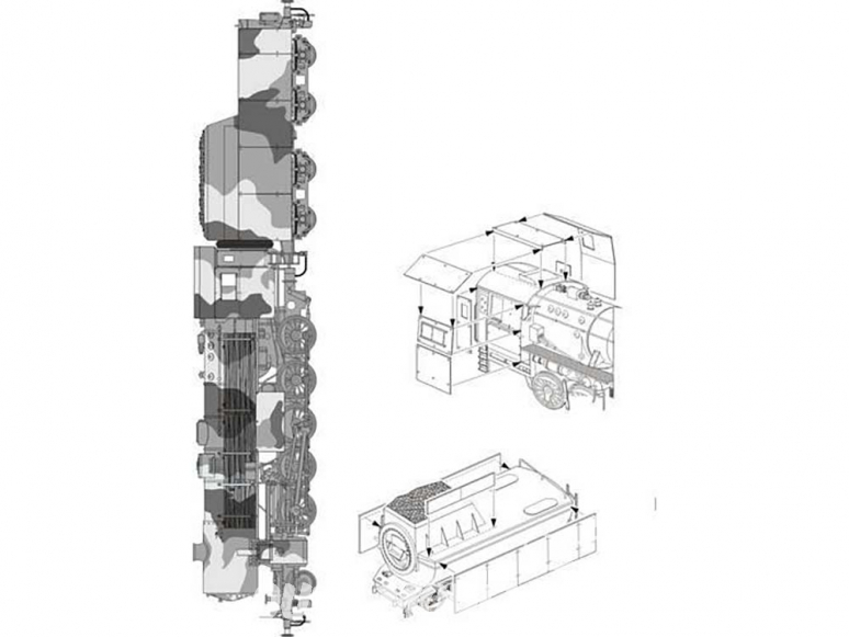 CMK Maquettes militaire mv095 Locomotive allemande BR 52 Blindage pour chaudière de locomotive kit Hobbt Boss 1/72