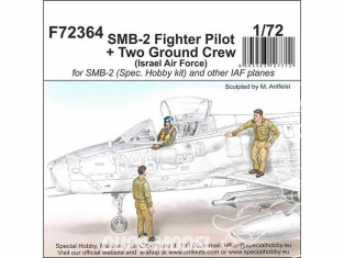 Cmk figurine F72364 Pilote de chasse SMB-2 + deux membres d'équipage au sol (Force aérienne israélienne) 1/72