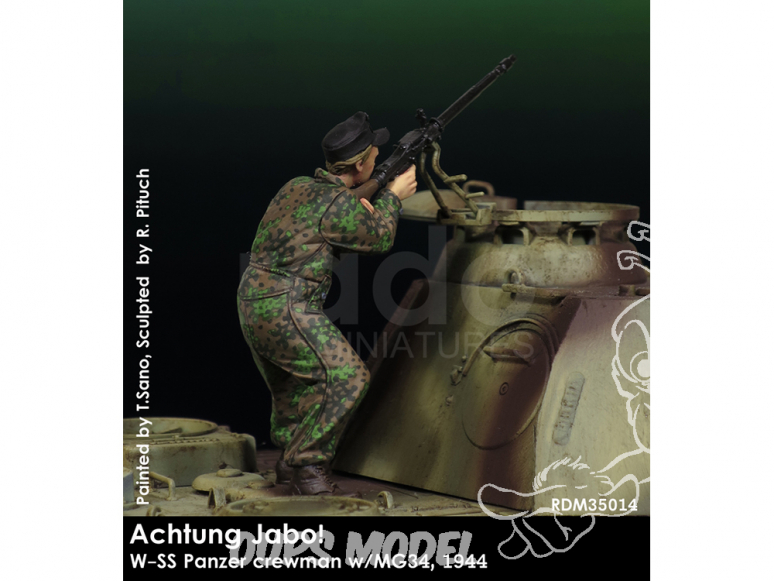Rado miniatures figurines RDM35014 Achtung Jabo ! - W-SS Panzer crewman w/MG34 1944 1/35
