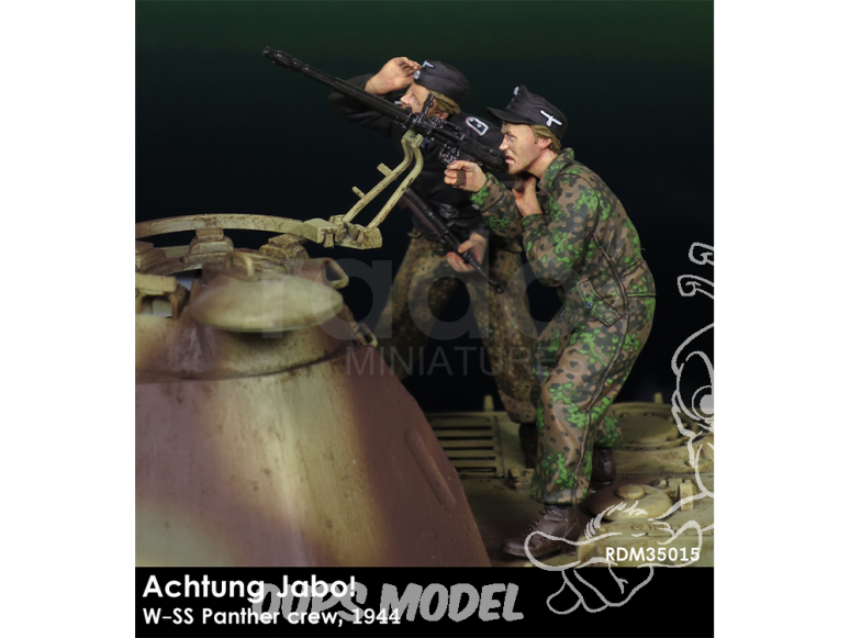 Rado miniatures figurines RDM35015 Achtung Jabo ! - W-SS Panzer crew 1944 1/35