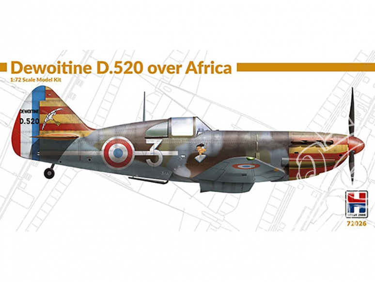 Hobby 2000 maquette avion 72026 Dewoitine D.520 Au-dessus de l'Afrique 1/72