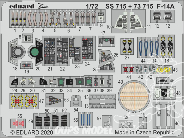 Eduard photodecoupe avion 73715 Amélioration F-14A Great Wall Hobby 1/72