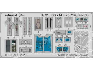 Eduard photodecoupe avion SS714 Zoom amélioration Sukhoi Su-35S Great Wall Hobby 1/72