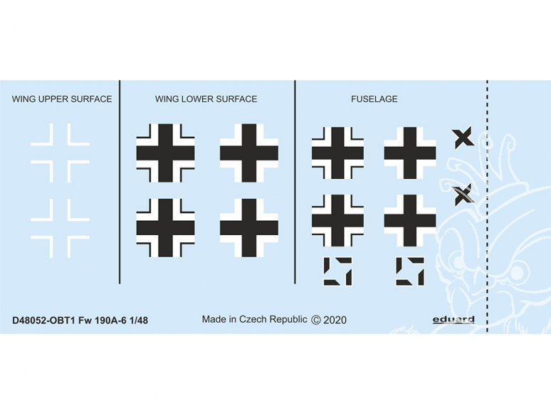 Eduard Decalques avion D48052 Insignes nationaux Focke Wulf Fw 190A-6 1/48