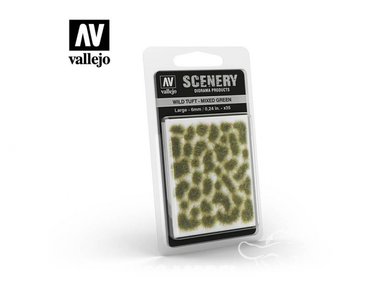 Vallejo Touffe sauvage SC416 Vert mixte hauteur de l'herbe 6mm