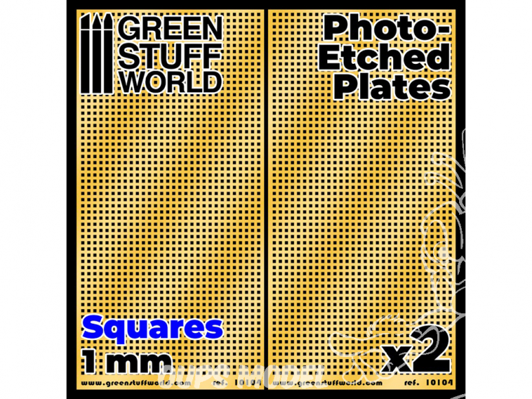 Green Stuff 506037 Plaques de Photogravées Grands Carrés de 1mm