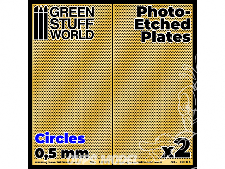 Green Stuff 506044 Plaques de Photogravées Petits Cercles de 0,5mm
