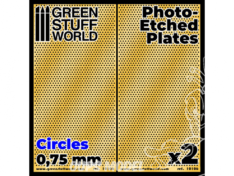 Green Stuff 506051 Plaques de Photogravées Cercles Moyens de 0,75mm