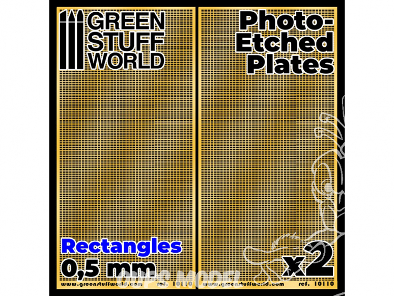 Green Stuff 506099 Plaques de Photogravées Petits Rectangles de 0,5mm