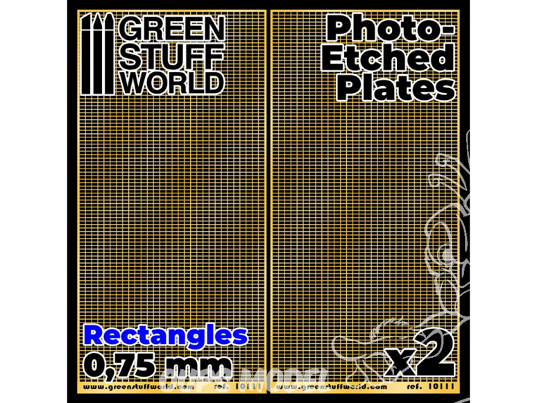 Green Stuff 506105 Plaques de Photogravées Rectangles Moyens de 0,75mm